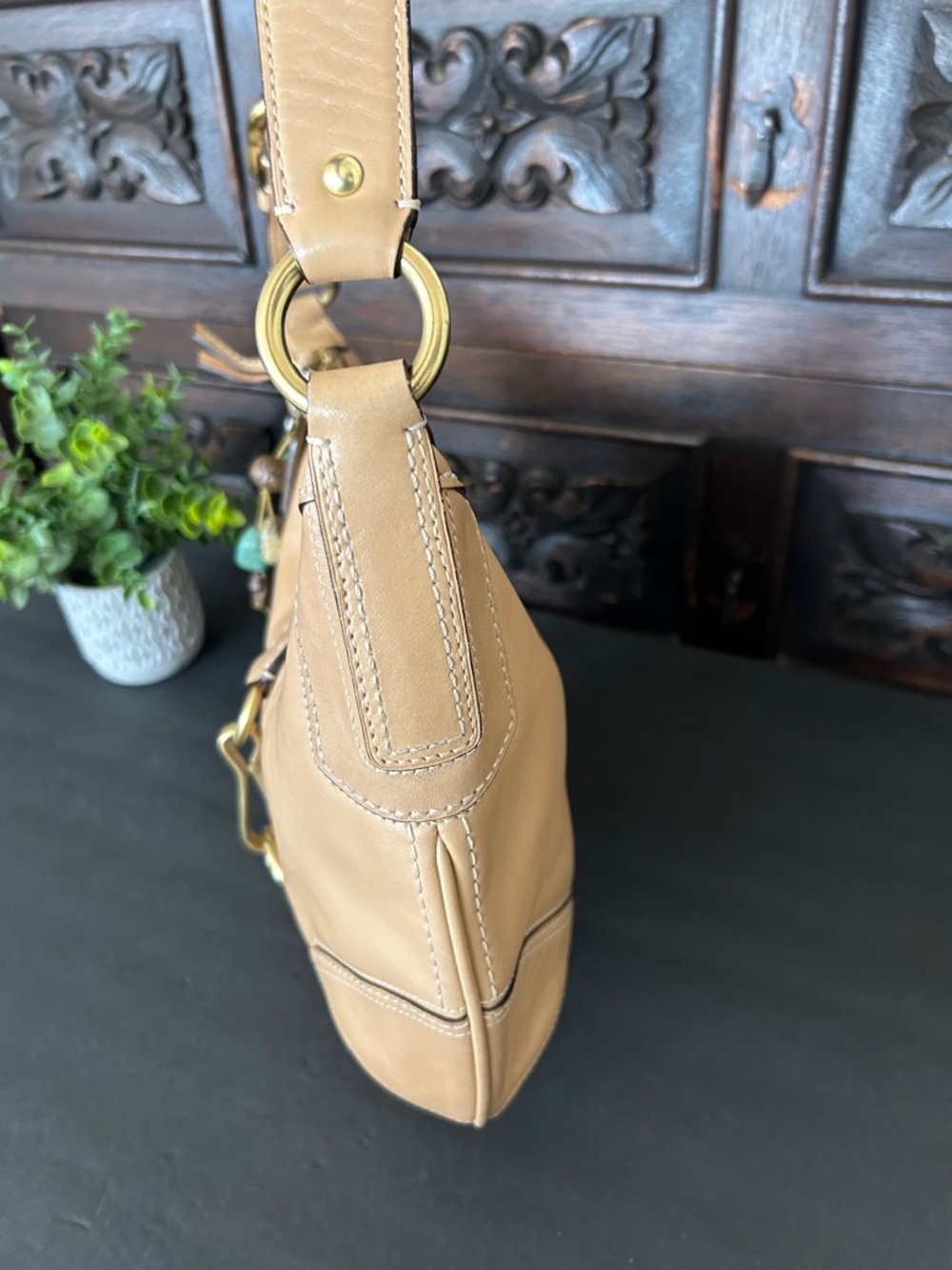 Y2K Vintage COACH Beige Hampton Soho Baguette Hobo Shoulder Bag - Picture 6 of 16